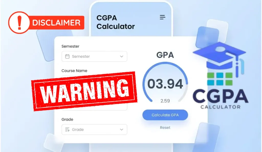 disclaimer cgpa calculator